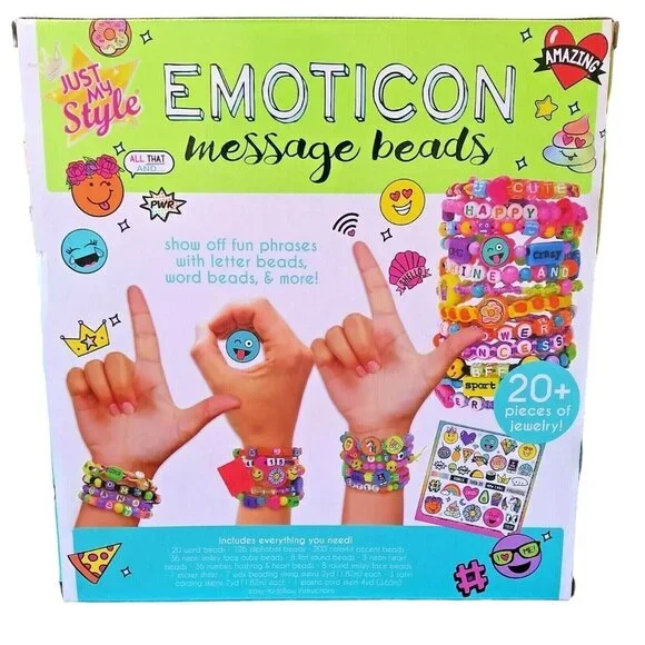 Just My Style Emoticon Message Beads Kit For DIY Jewelry Making With 20+ Pieces - Picture 5 of 8